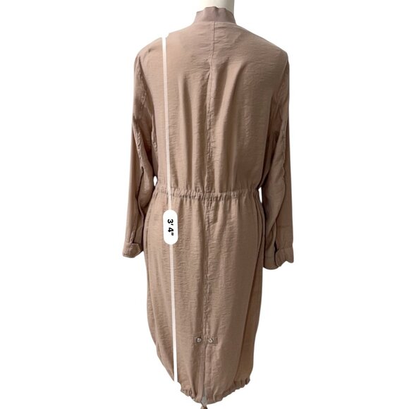 AllSaints Elio Bomber Parka Long Utility Cargo Duster Coat Size 6 - Picture 6 of 15